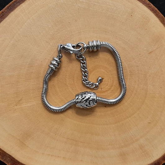 "Farkas" Pandora stílusú nemesacél karkötő 13-17 cm csuklóra