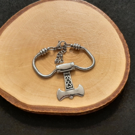 "Thor kalapácsa" Pandora stílusú nemesacél karkötő 13-17 cm csuklóra