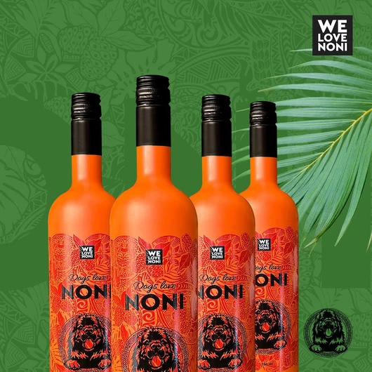 Dogs Love Noni vegyes gyümölcslé glükozaminnal (rákpáncélból) és kondroitin-szulfáttal (cápaporcból) kutyáknak (is) 750 ml - 4 üveg 