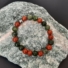 Kép 2/2 - "Csodálatos Ősz" valódi ásványkarkötő vörös jáspis és oliva jáde ásványgyöngyökből 