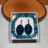 Kép 2/2 - Kék sárkányvér achát nemesacél fülbevaló 18*25 cm