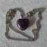 Kép 2/2 - Ametiszt-szív nemesacél Szeretet-nyaklánc 50 cm
