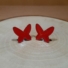 Kép 1/2 - Piros színű gyantával töltött pillangó nemesacél bedugós fülbevaló